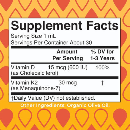MaryRuth's Organics Gotas de Vitamina D3 y – Vitamina K2 (menaquinona-7): Procedente de fuentes naturales – Image 2