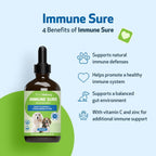 Pet Wellbeing Immune Sure para Perros - Apoya las Defensas Inmunitarias Normales, Equilibrio de la Flora Intestinal, Andrographis, Echinacea, Vitamina C, Zinc - Suplemento Herbario Formulado por Veterinarios 118 ml
