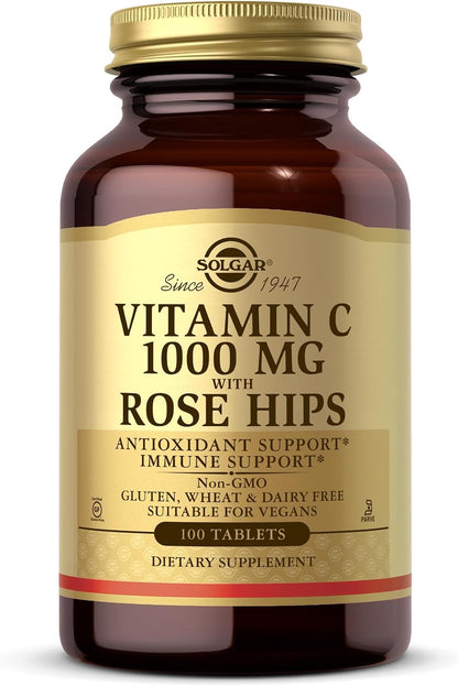Solgar Vitamina C 1000 mg con Escaramujo - – 100 comprimidos por envase, para 100 días de suministro. – Image 1