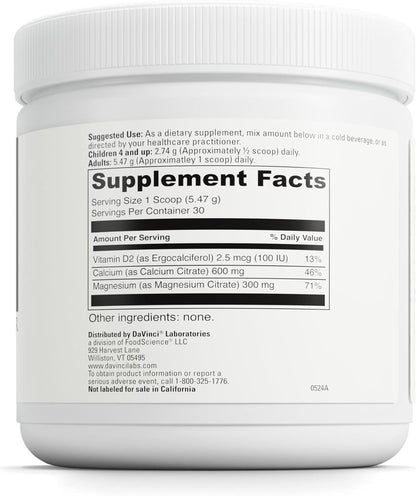 DAVINCI Labs Cal-Mag Citrate Powder — – Magnesio (citrato magnésico): El magnesio contribuye a la reducción del – Image 2