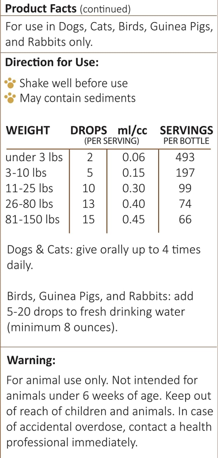 Amber NaturalZ Vibactra — Suplemento Herbal de Apoyo Inmunológico para Mascotas
