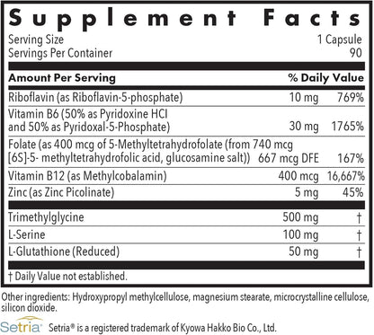 ARG Homocysteine Plus - Complejo de Vitaminas B Metiladas con Glutatión, 90 Cápsulas – Image 2