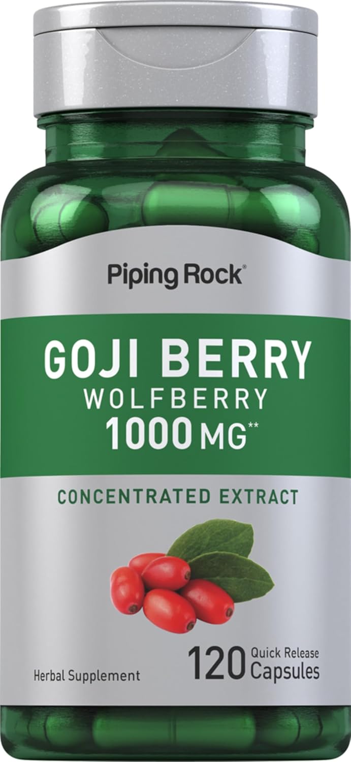 Piping Rock Goji Berry, 120 Cápsulas – Extracto Concentrado de Bayas de Goji