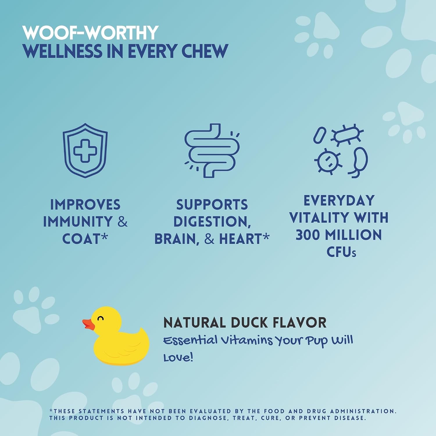 HERBION Pets Multivitamin Chews with Probiotics and Minerals - Duck Flavor