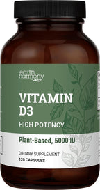 Earth Harmony Naturals Vitamina D3 Vegana 5000 IU - 120 Cápsulas