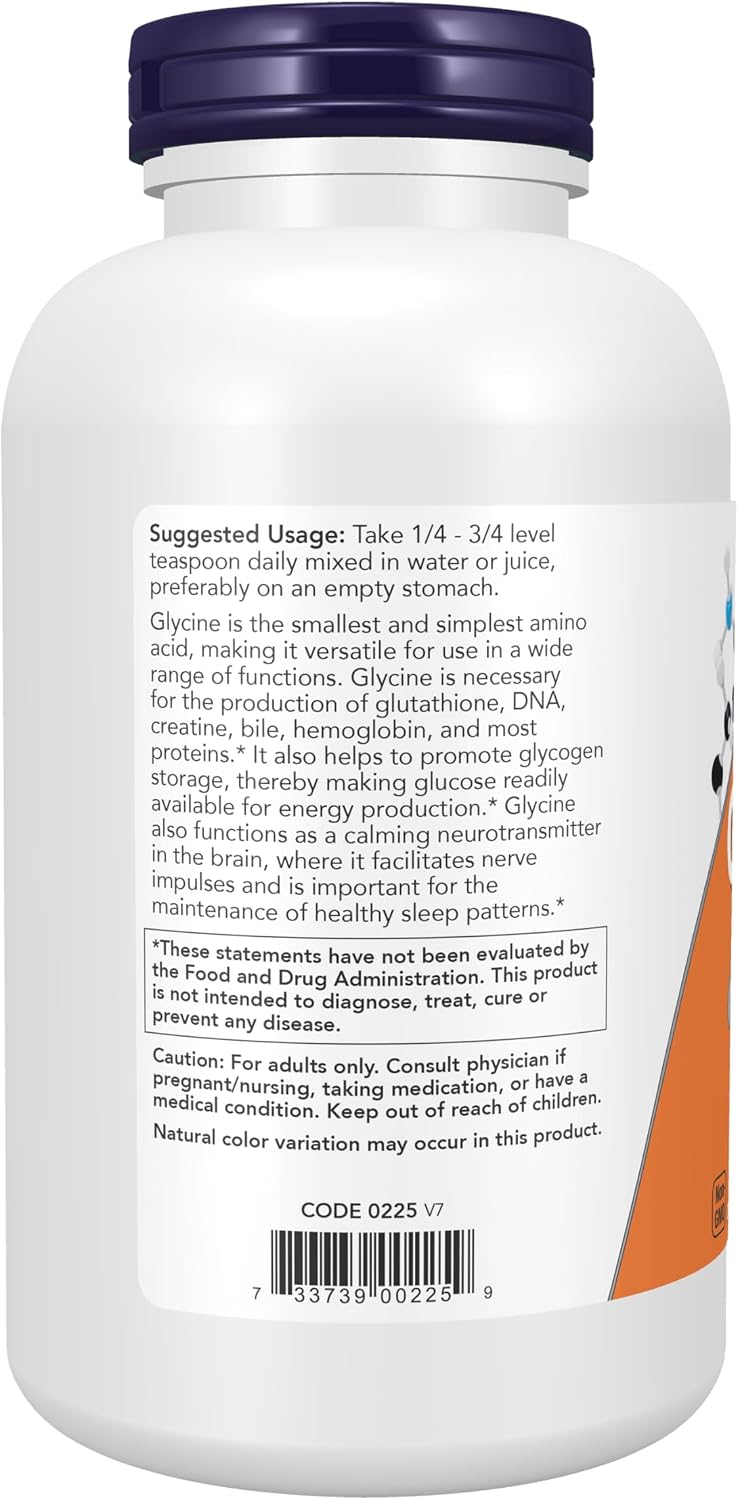 NOW Foods Glycine Pure Powder, 1 Libra (454 g)