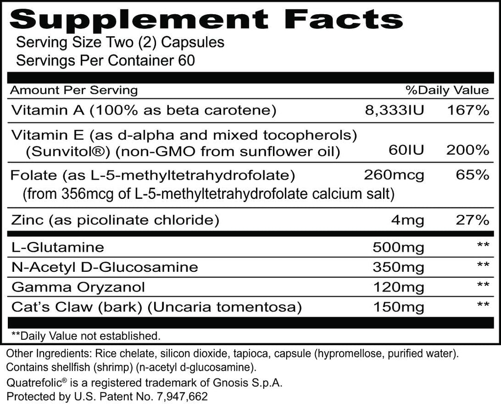 Priority One Vitamins L.G.S. 120 Cápsulas - Permeabilidad Mucosal Saludable.* Soporte Gastrointestinal.*