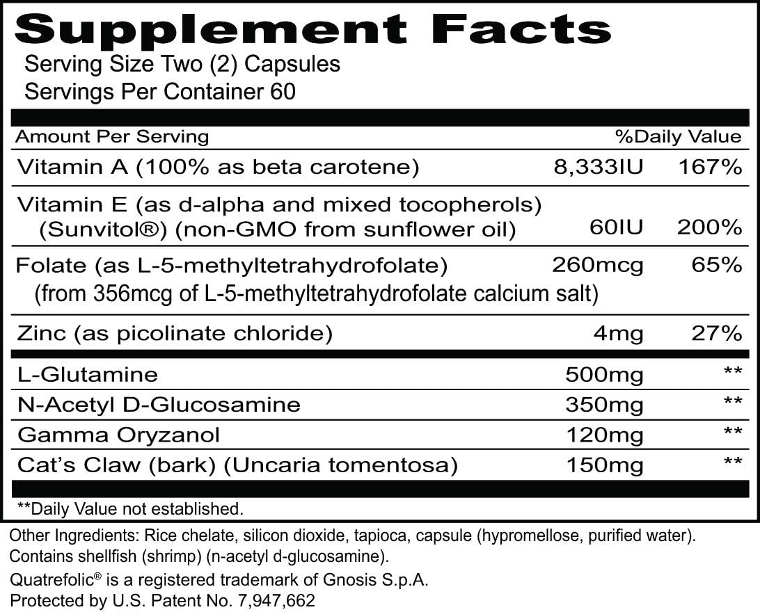 Priority One Vitamins L.G.S. 120 Cápsulas - Permeabilidad Mucosal Saludable.* Soporte Gastrointestinal.*