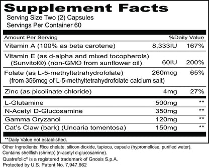 Priority One Vitamins L.G.S. 120 Cápsulas - Permeabilidad Mucosal Saludable.* Soporte Gastrointestinal.* – Image 2