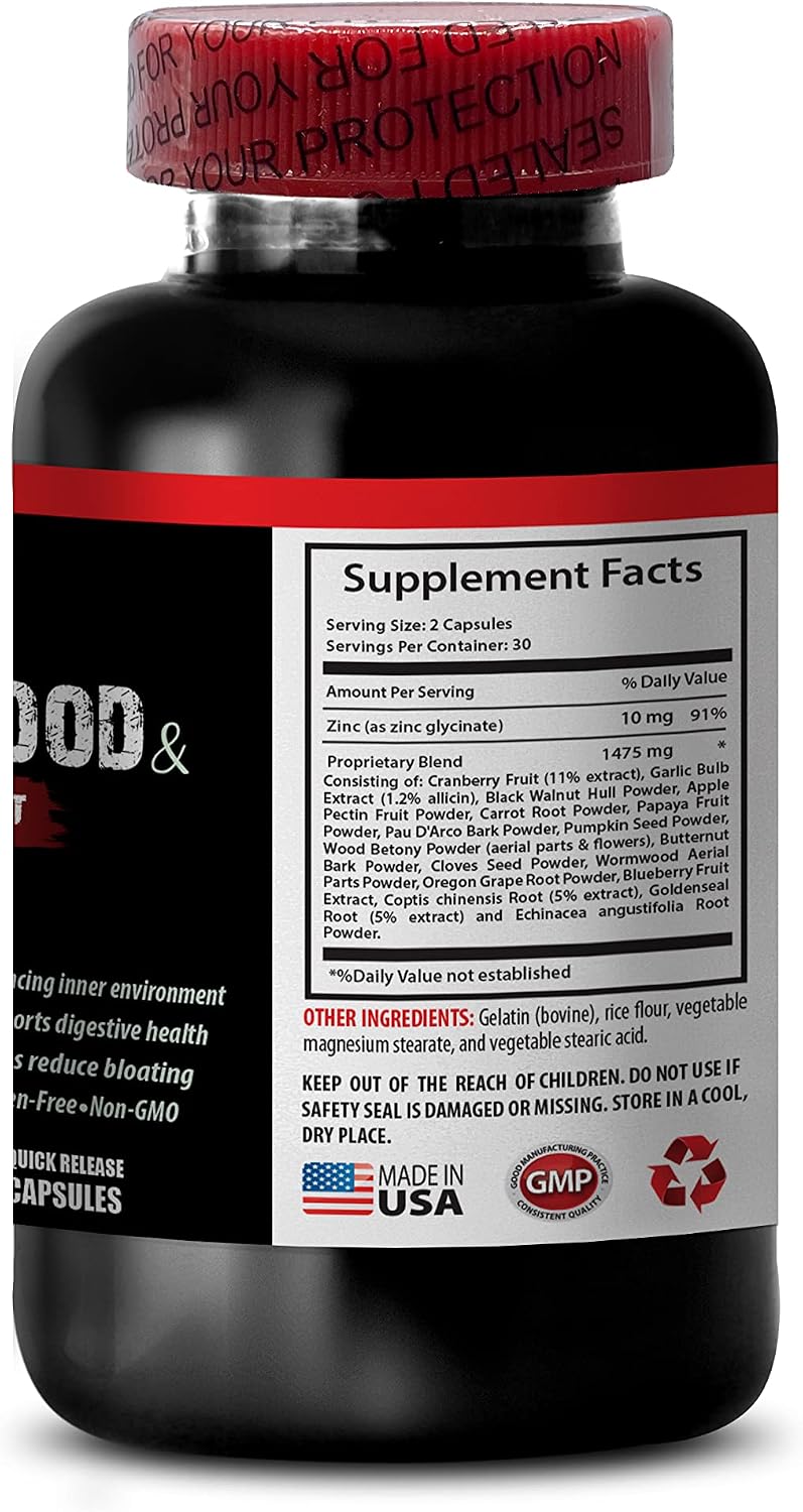 VIP Supplements Complejo de Black Walnut y Wormwood 1500 mg - 120 Cápsulas (2 Envases)