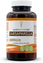Secrets of the Tribe Sarsaparilla 120 Cápsulas, 1000 mg, Raíz Seca de Zarzaparrilla