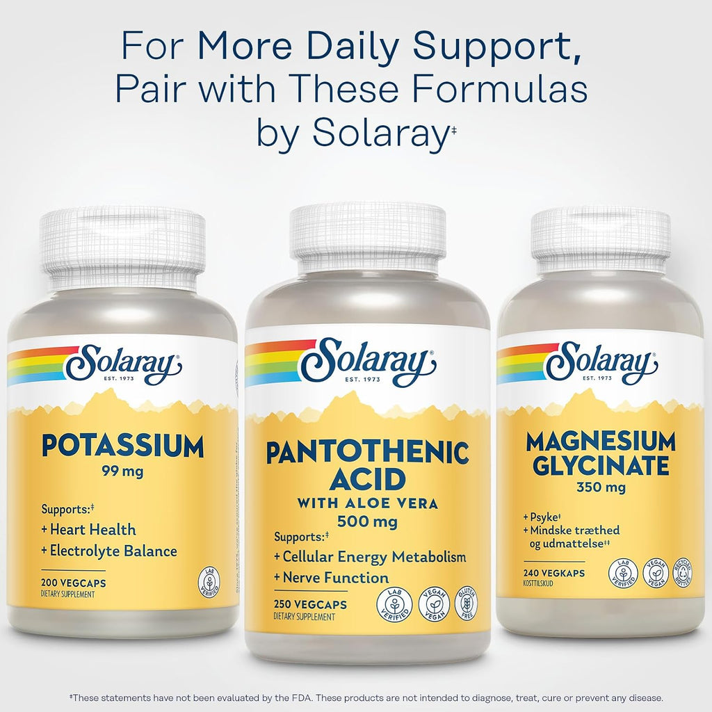 Solaray Ácido Pantoténico 500 mg - 250 Cápsulas