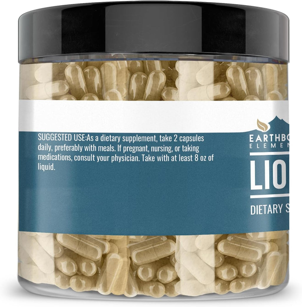 Earthborn Elements Lion's Mane 200 Cápsulas – Puro y Sin Aditivos