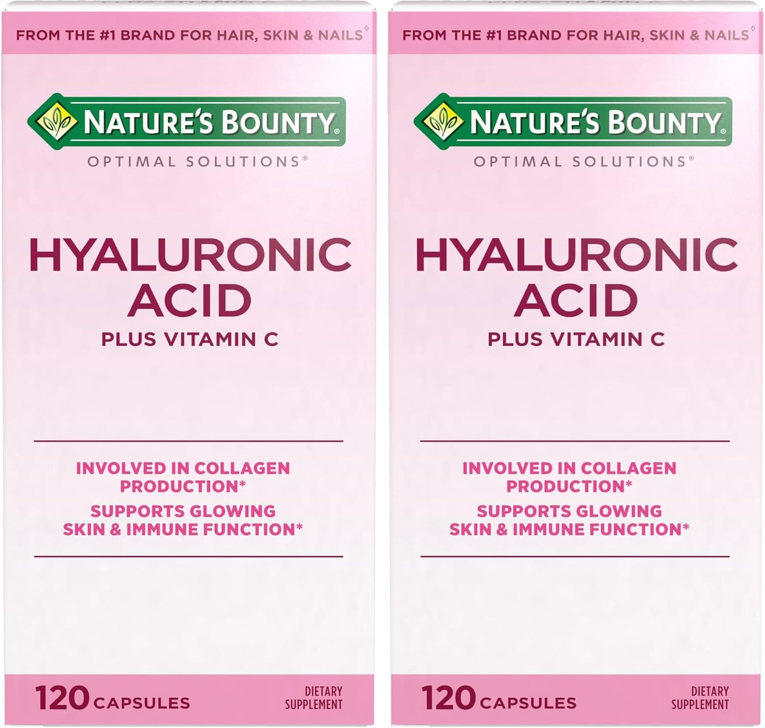 Nature's Bounty Vitamina C y Ácido Hialurónico, 120 Cápsulas - 60 Días
