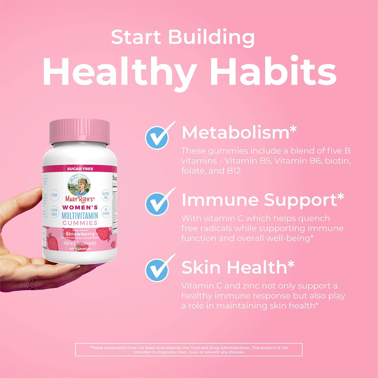 MaryRuth Organics Women's Immune Support Multivitamin Gummies - 60 Gominolas