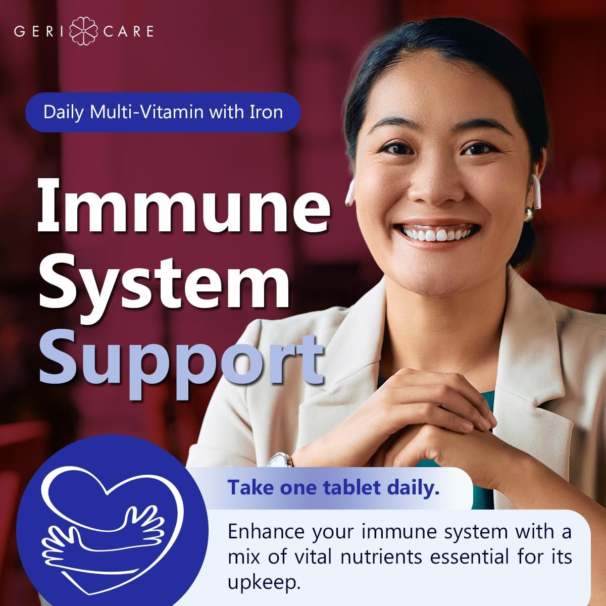 GeriCare One-Daily Multivitamínico con Hierro - 1000 Comprimidos