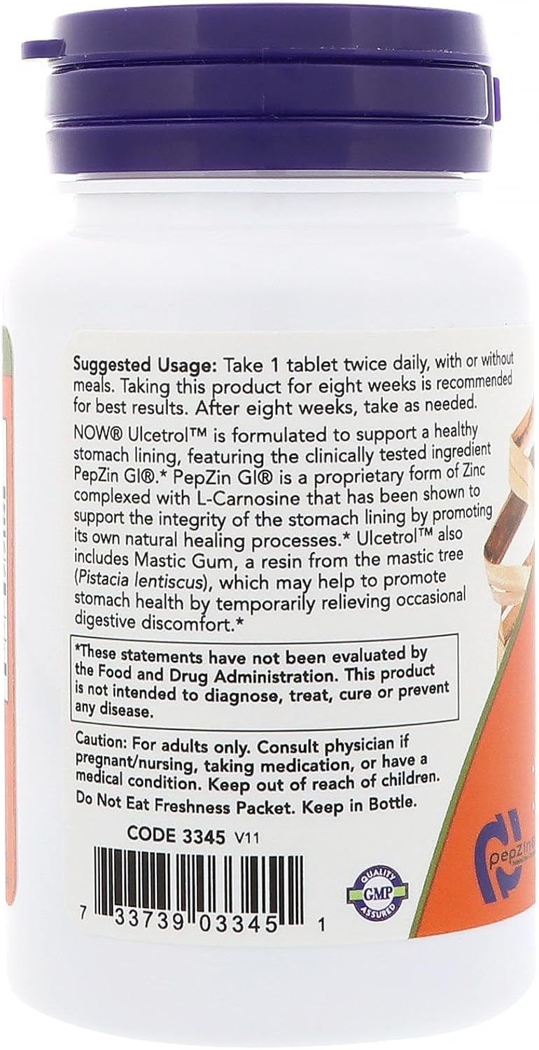 NOW Foods Ulcetrol 60 Comprimidos (Paquete de 2)