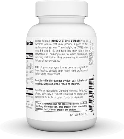Source Naturals Homocysteine Defense - 120 Comprimidos – Image 4