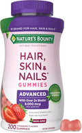 Nature's Bounty Gominolas Advanced Hair, Skin and Nails con Biotina 6000 mcg, 200 uds