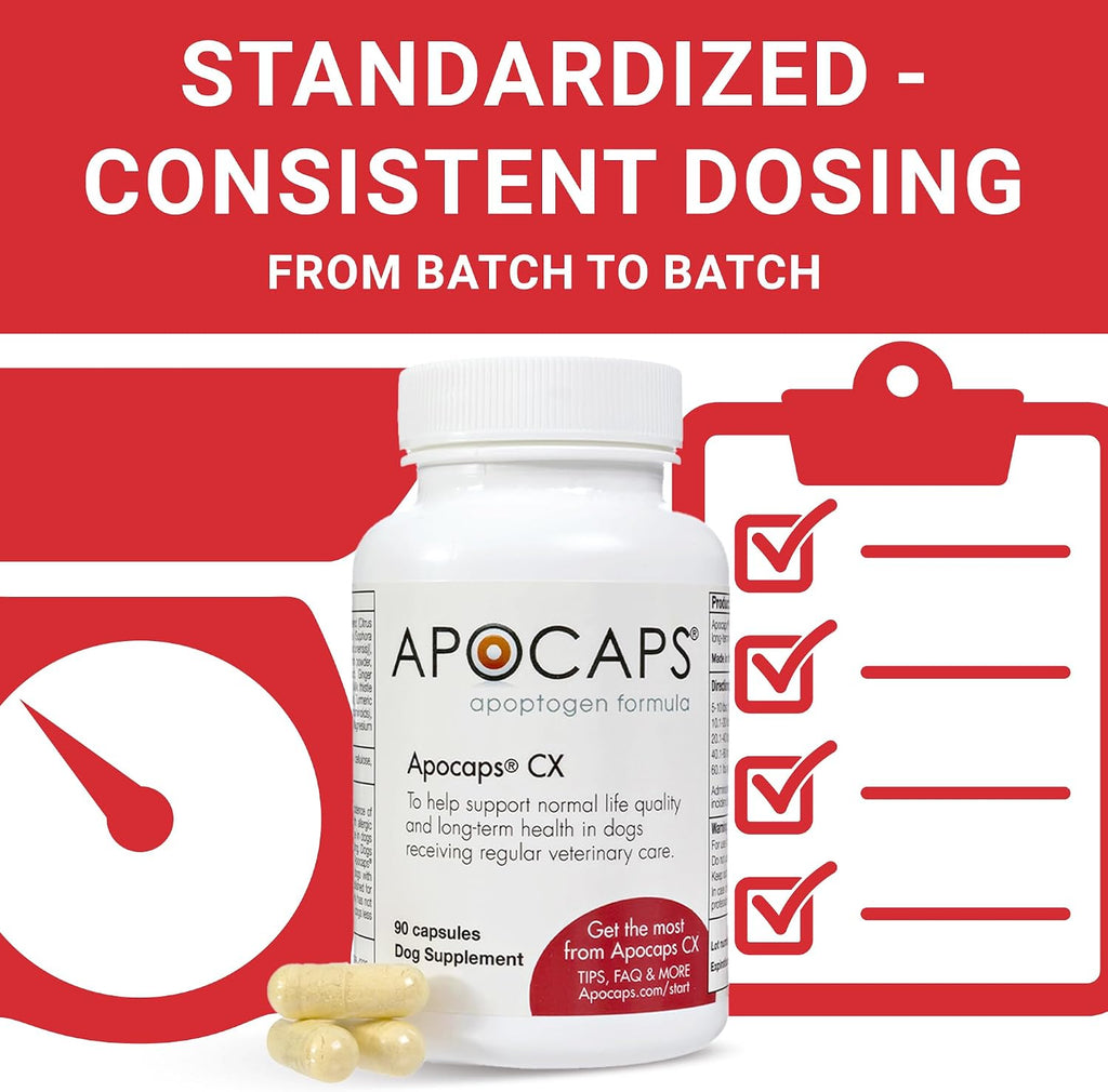 Apocaps CX Apoptogen Formula para Perros - Cardo Mariano y Cúrcuma - 90 Cápsulas