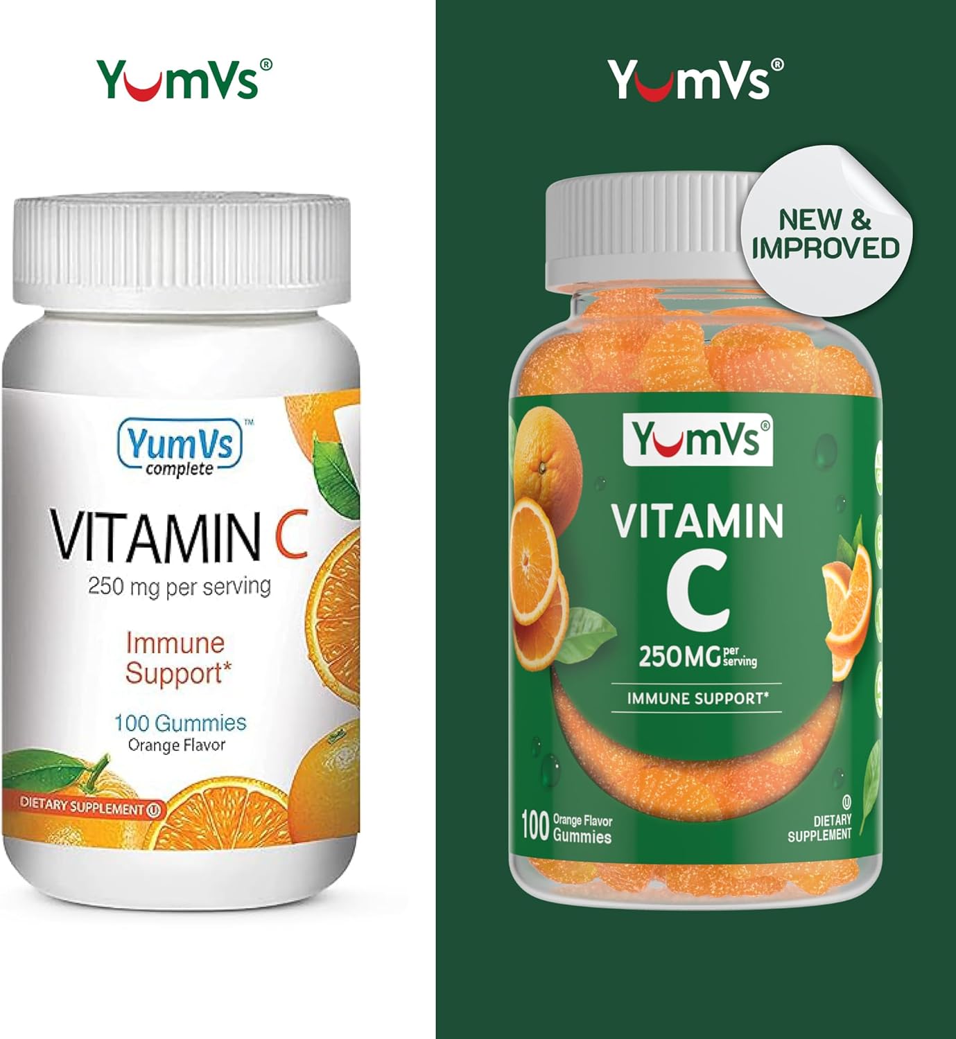 YUM-V'S Gominolas de Vitamina C para Adultos - 250 mg - Sabor Naranja - 100 Gominolas