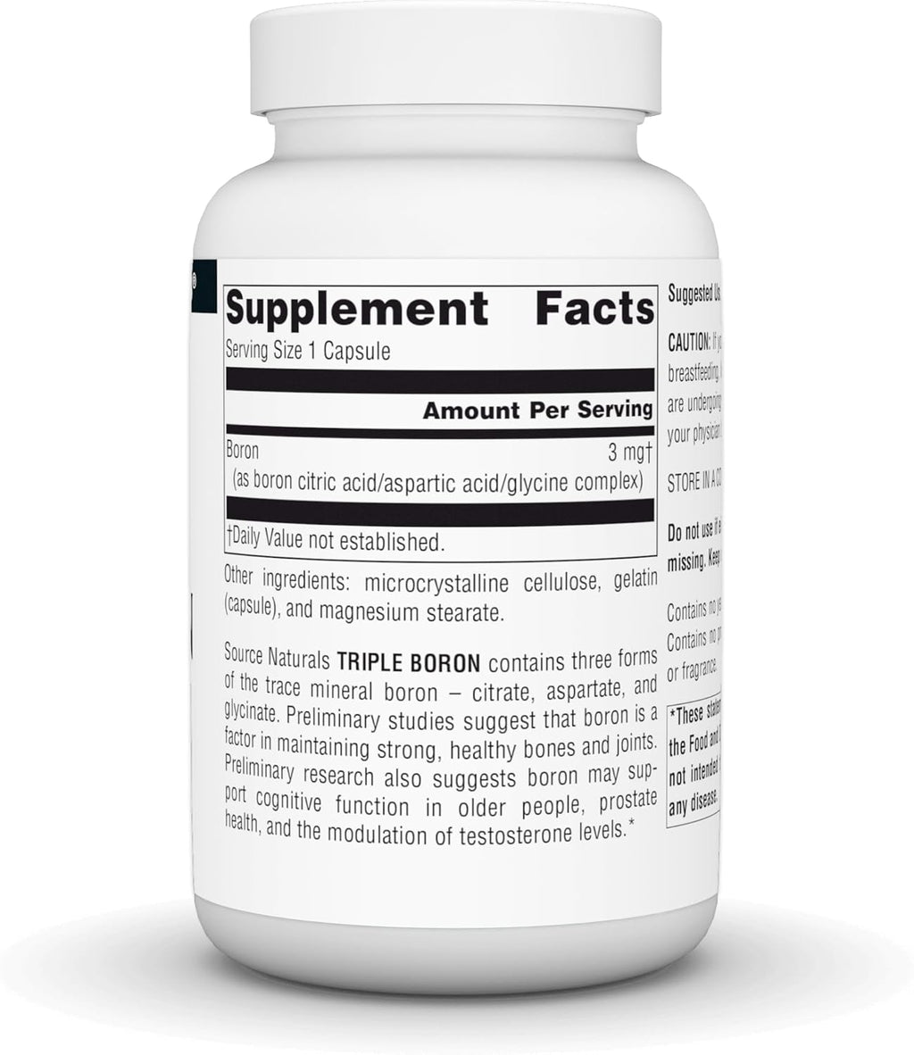 Source Naturals Triple Boron, 3 mg, 200 Cápsulas