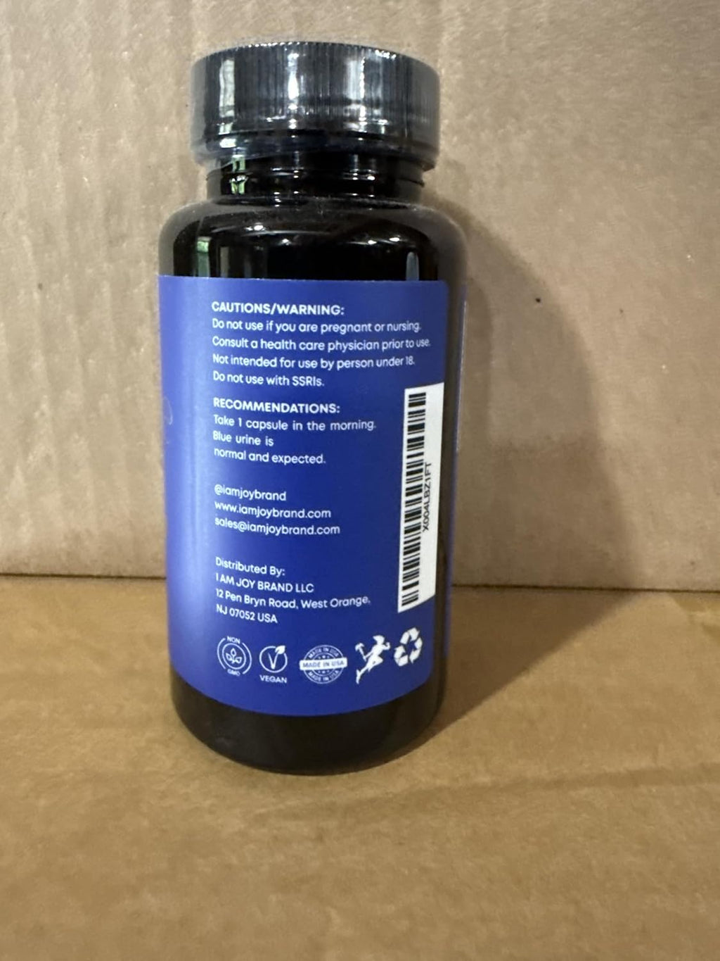 I Am Joy co. Cápsulas de Azul de Metileno (Grado Farmacéutico USP) con NAC, Vitamina C y Remolacha - 60 Cápsulas