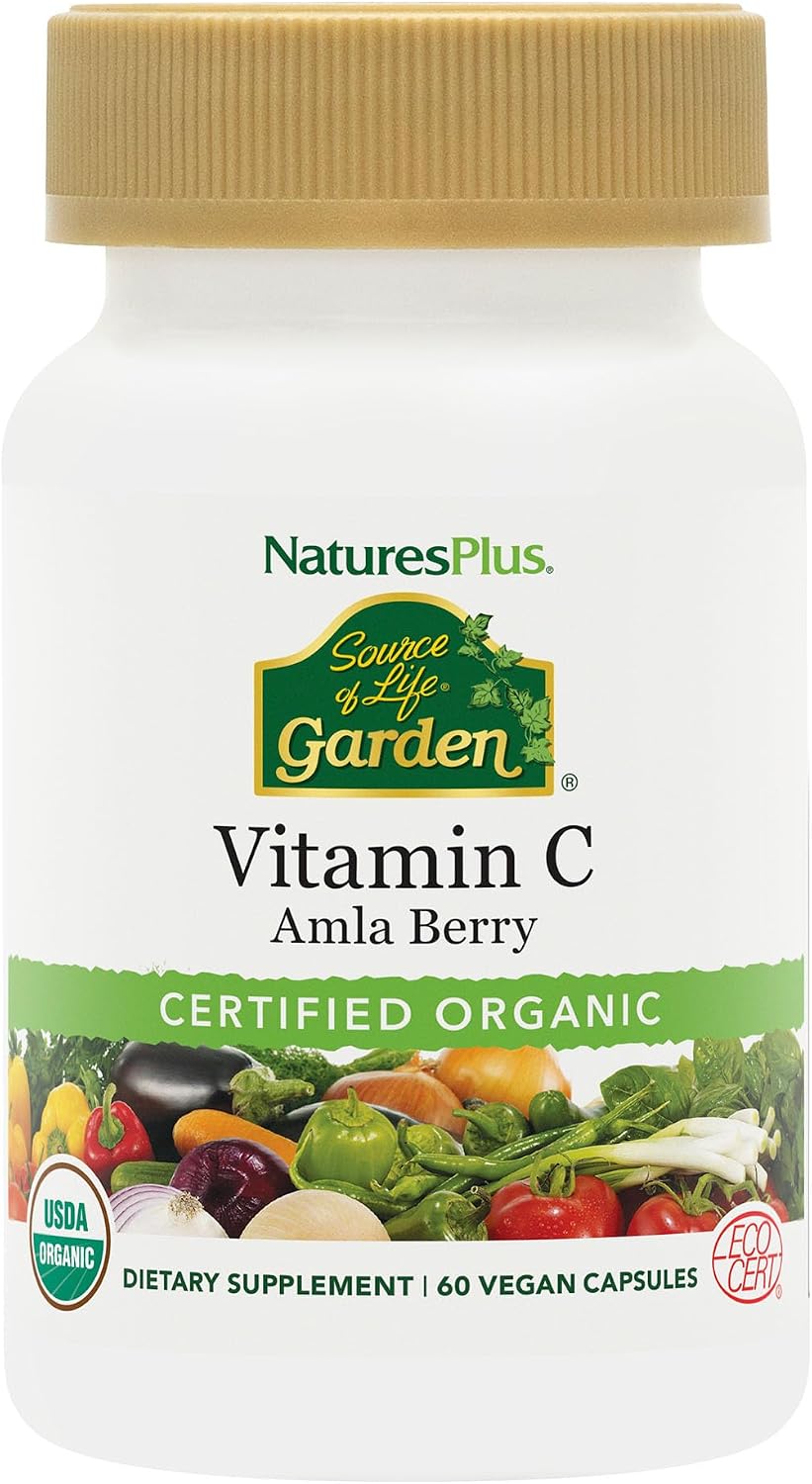 NaturesPlus Source of Life Garden Vitamina C - 60 Cápsulas (Paquete de 2) - Apoyo al Sistema Inmunológico - Ecológico, No GMO, Vegano, Sin Gluten