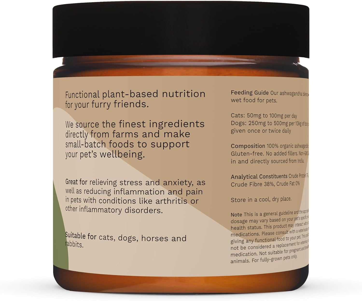 Boosie Organic Adaptogenic Powder for Dogs and Cats - Anxiety and Stress Relief - Ashwagandha - 100% Natural Without Additives or Preservatives - Pet Nutrition