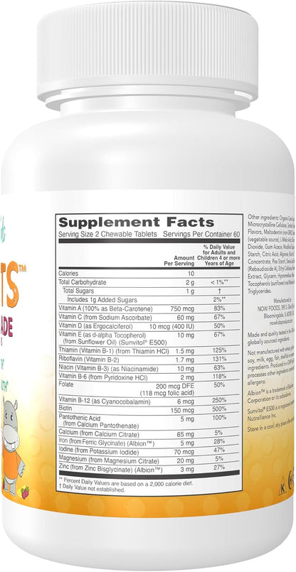 NOW Foods Kid Vits Multivitamínico Infantil, – Salud ósea: La vitamina D y el calcio son fundamentales para el – Image 2