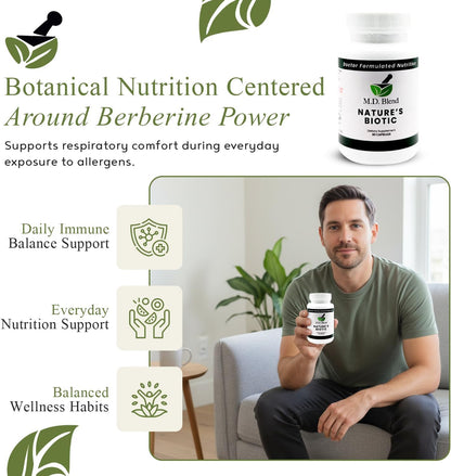 Nature's Biotic Berberine con Complejo de Orégano, Ajo, Vitaminas C y B6, Magnesio y Zinc, 90 Cápsulas – Image 2