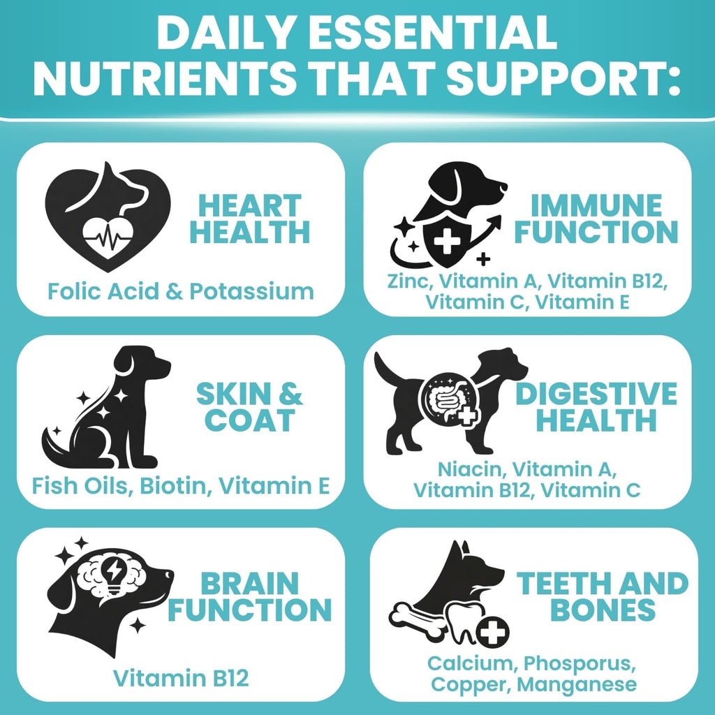 TRATEZ Multivitamínico para Perros 25-en-1 - Chews Blandos con Vitaminas y Minerales Esenciales, 60 Unidades