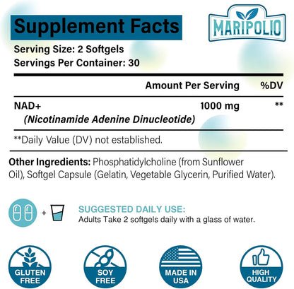 Maripolio NAD+ Liposomal 1000 mg | Alta Biodisponibilidad | Apoyo al Metabolismo Energético Celular | Suplemento de NAD+ – Image 2