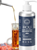 HOLI Aceite de Salmón para Perros y Gatos | Aceite de Pescado Islandés | Omega 3 EPA + DHA Apoya la Movilidad Articular, Salud Inmunológica y Cardíaca | Líquido