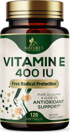 Vitamina E 180mg por Dosis - DL-Alfa Tocoferol - 60 Softgels