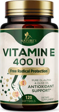 Vitamina E 180mg con dl-Alfa Tocoferol - Suplemento Antioxidante para la Piel, Corazón y Sistema Inmunitario - 120 Cápsulas Blandas