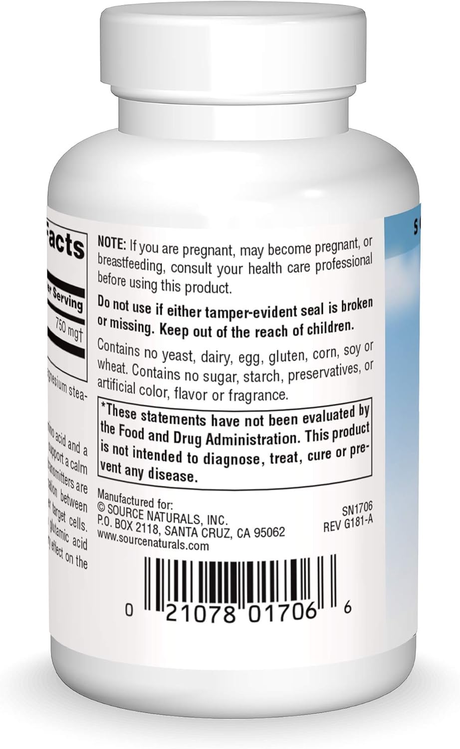 Source Naturals Serene Science GABA 750mg - 45 Cápsulas