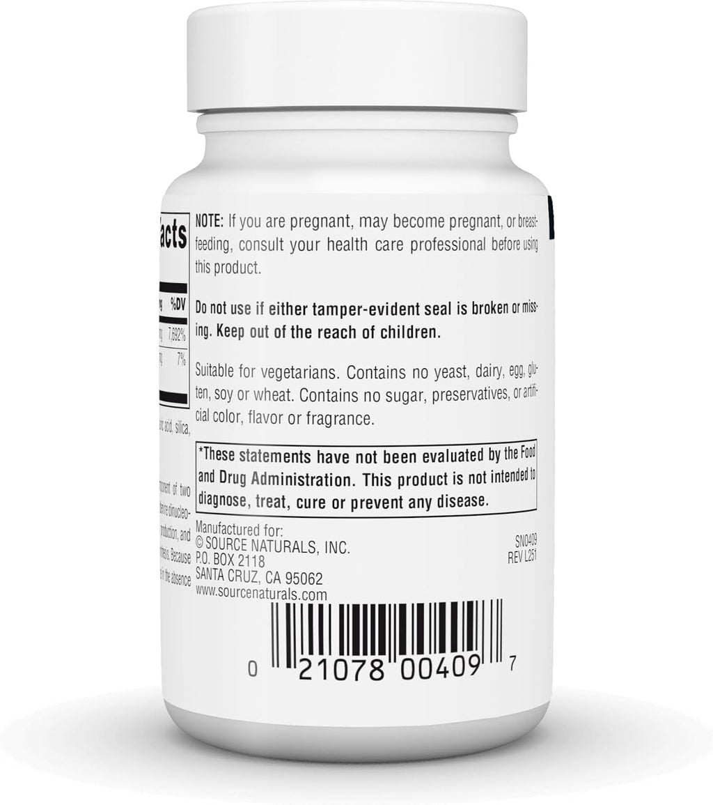 Source Naturals Vitamina B-2 Riboflavina 100 mg - 100 Comprimidos