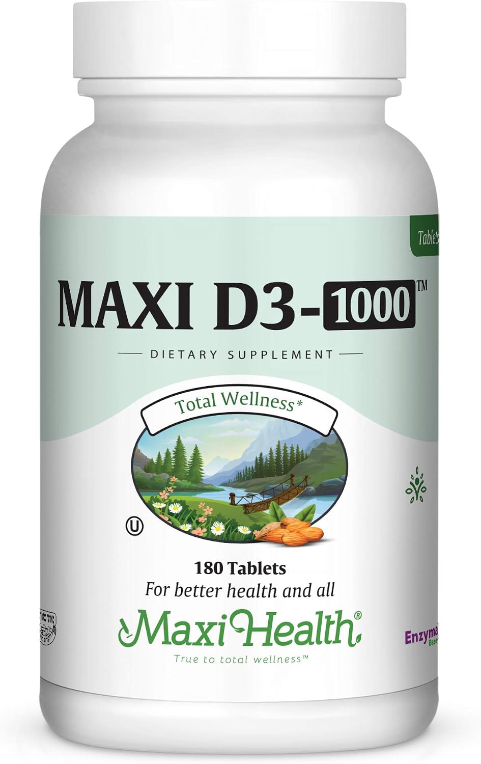 Maxi Health Vitamina D3 1000 UI - 180 Comprimidos