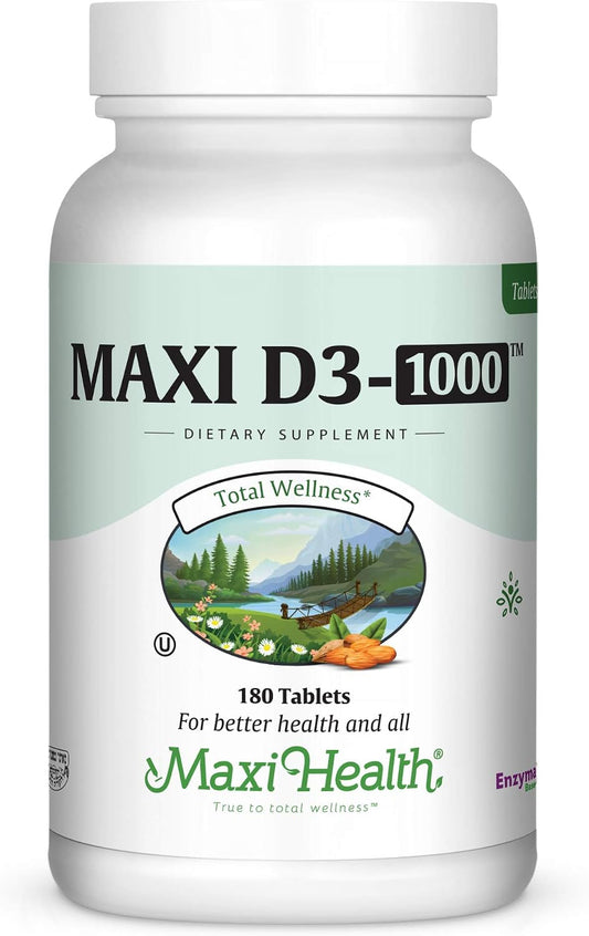 Maxi Health Vitamina D3 1000 UI - 180 Comprimidos