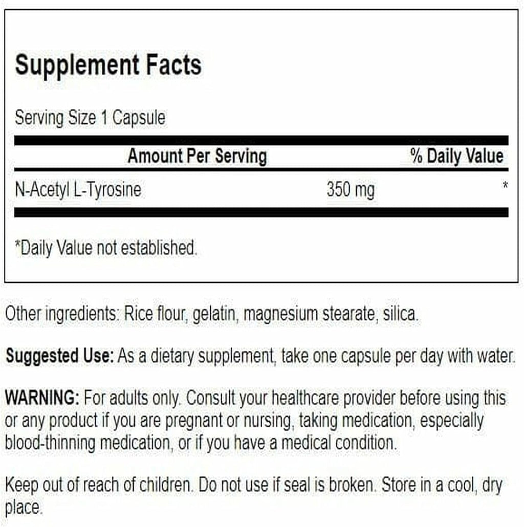 Swanson N-Acetil L-Tirosina 350 mg - 60 Cápsulas