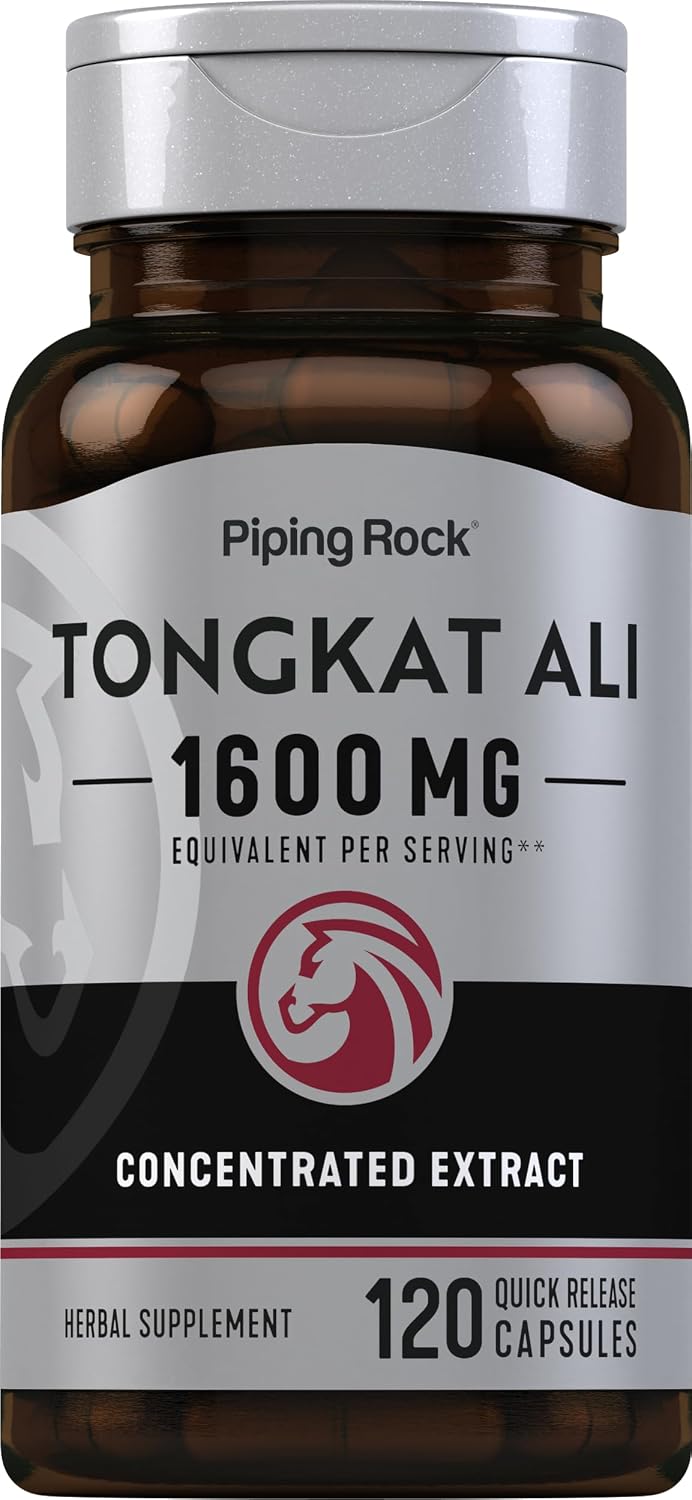 Piping Rock Tongkat Ali | 120 Cápsulas | Extracto de Longjack | Suplemento Herbal | Sin OGM, Sin Gluten