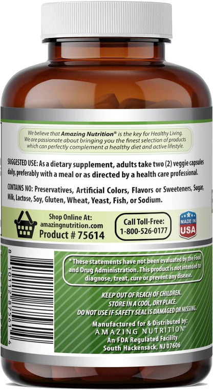 Complejo de Melón Amargo Amazing Formulas - 2500 mg, 200 Cápsulas Veganas – Image 4