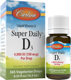 Carlson Super Daily D3 4,000 UI (100 mcg), 365 Drops, Unflavored