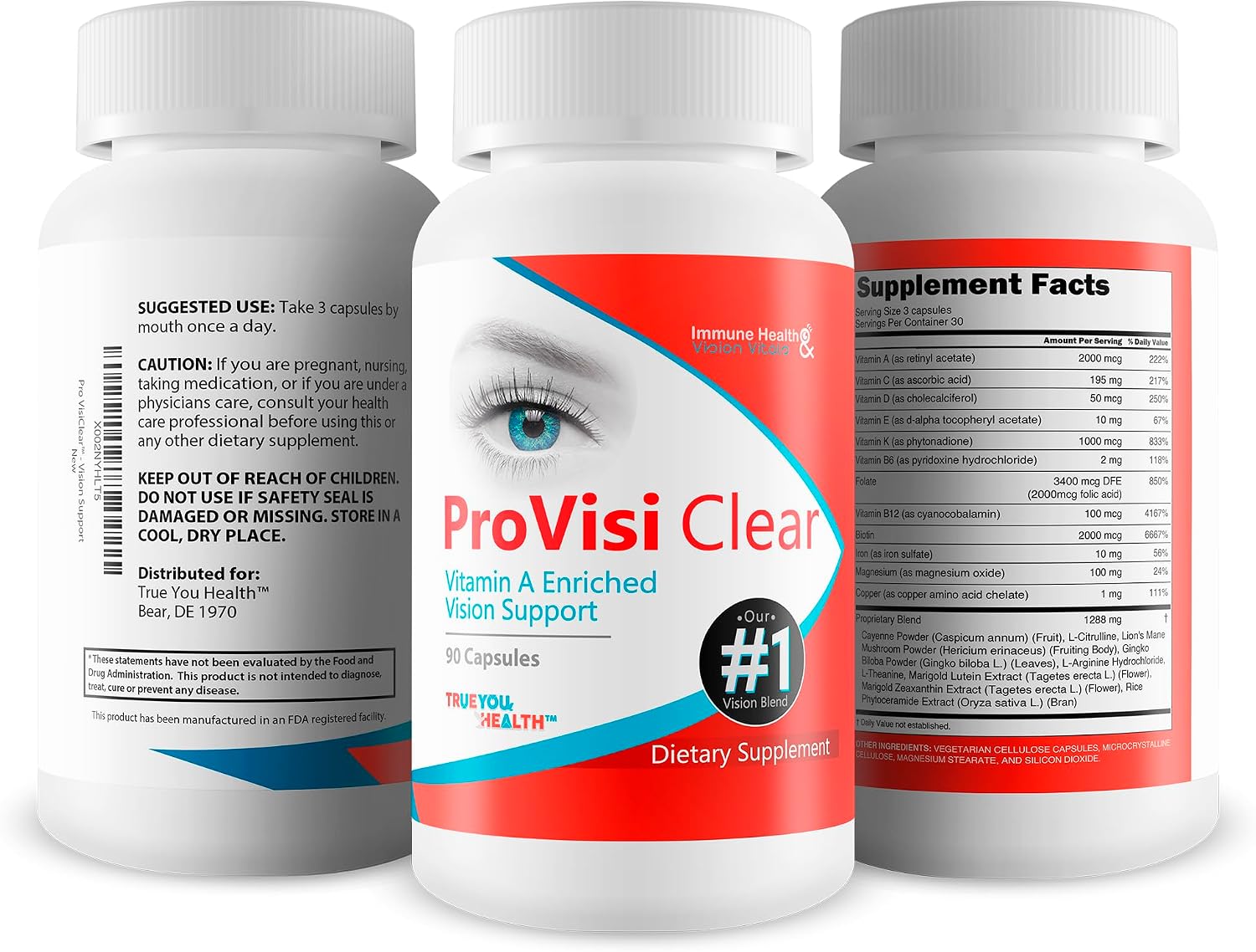 Pro VisiClear for Eyes - Suplemento de Vitamina A para la Vista