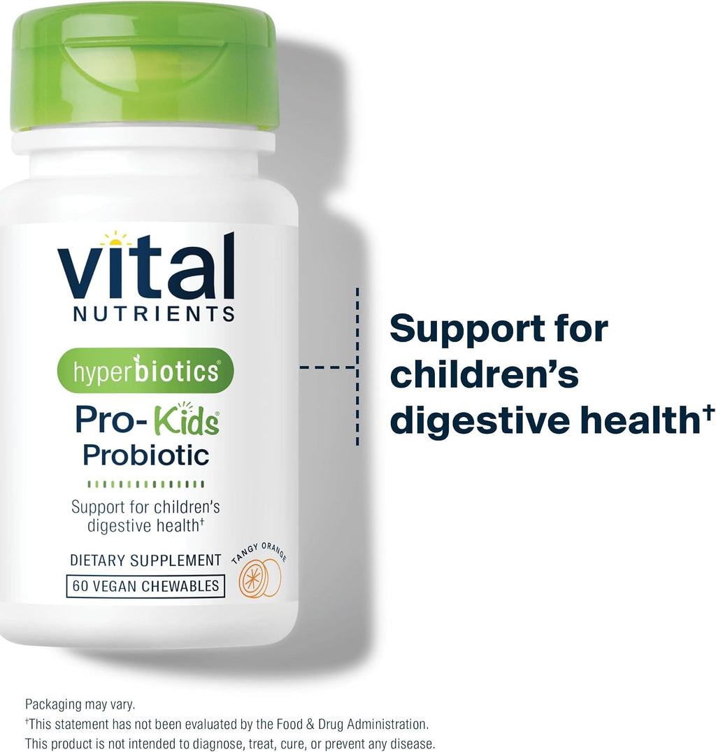 Hyperbiotics Vital Nutrients Probiótico Pro Kids - 60 Comprimidos Masticables Sabor Naranja