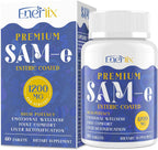 Enerlix Suplemento de SAM-e 1200 mg con CoQ10, 5-HTP, Recubrimiento Entérico, 120 Comprimidos Veganos