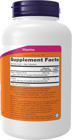 NOW Foods Niacina (Vitamina B3) 500 mg, Sin Enrojecimiento, Doble Concentración, 180 Cápsulas Veganas