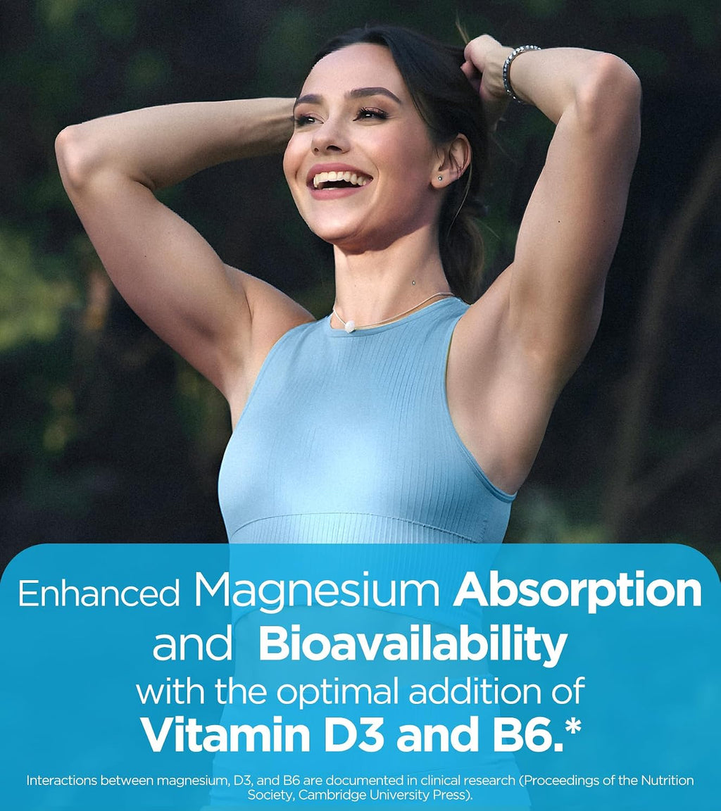 Dralot Nutrition - Complejo de Magnesio Cuádruple: 400mg de Glicinato, L-Treonato, Citrato y Malato con Vitamina D3 y B6 - 60 Cápsulas Veganas