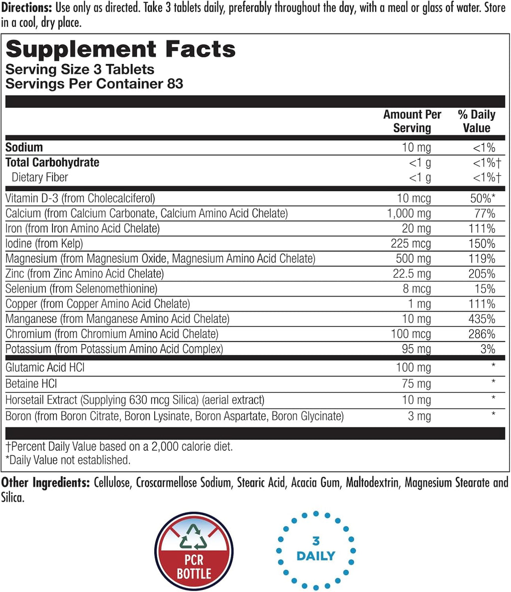KAL Amino Max, Amino Acids and Chelated Minerals, 250 Tablets